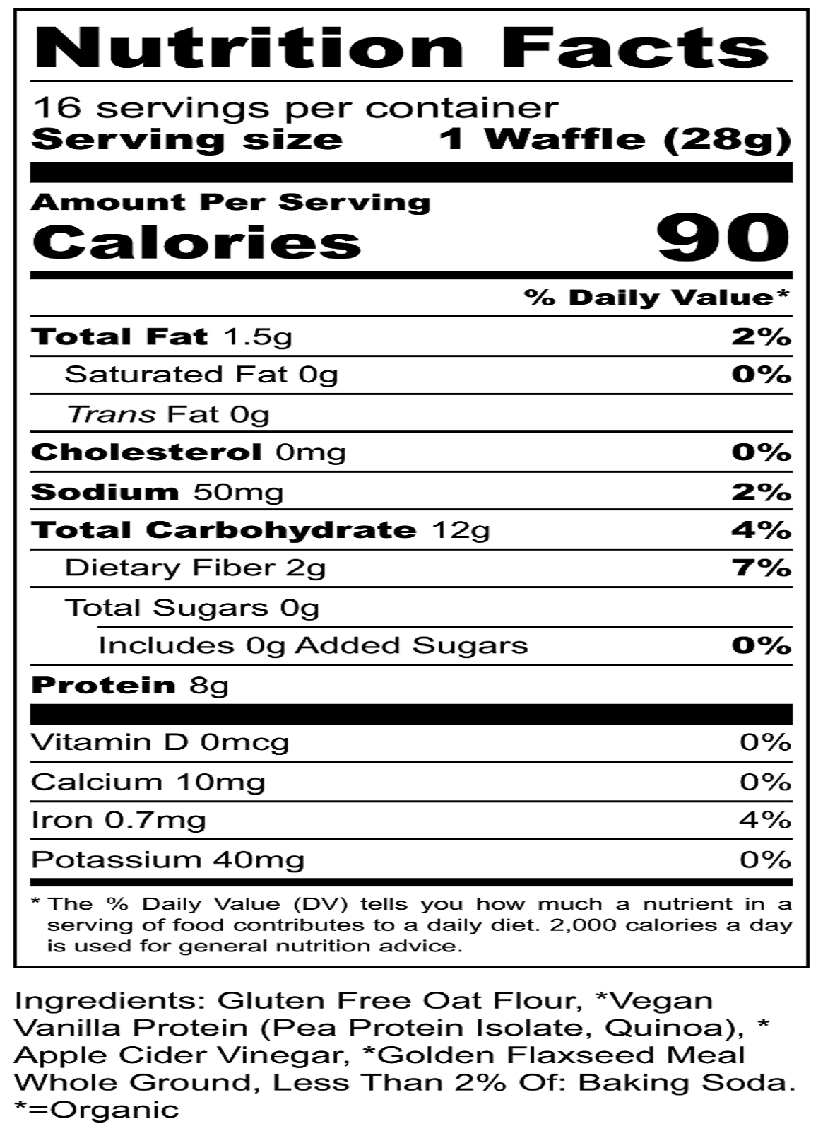 VANILLA PROTEIN Dry Mix for Waffles & Pancakes, Pouch of 14 to16 Servings