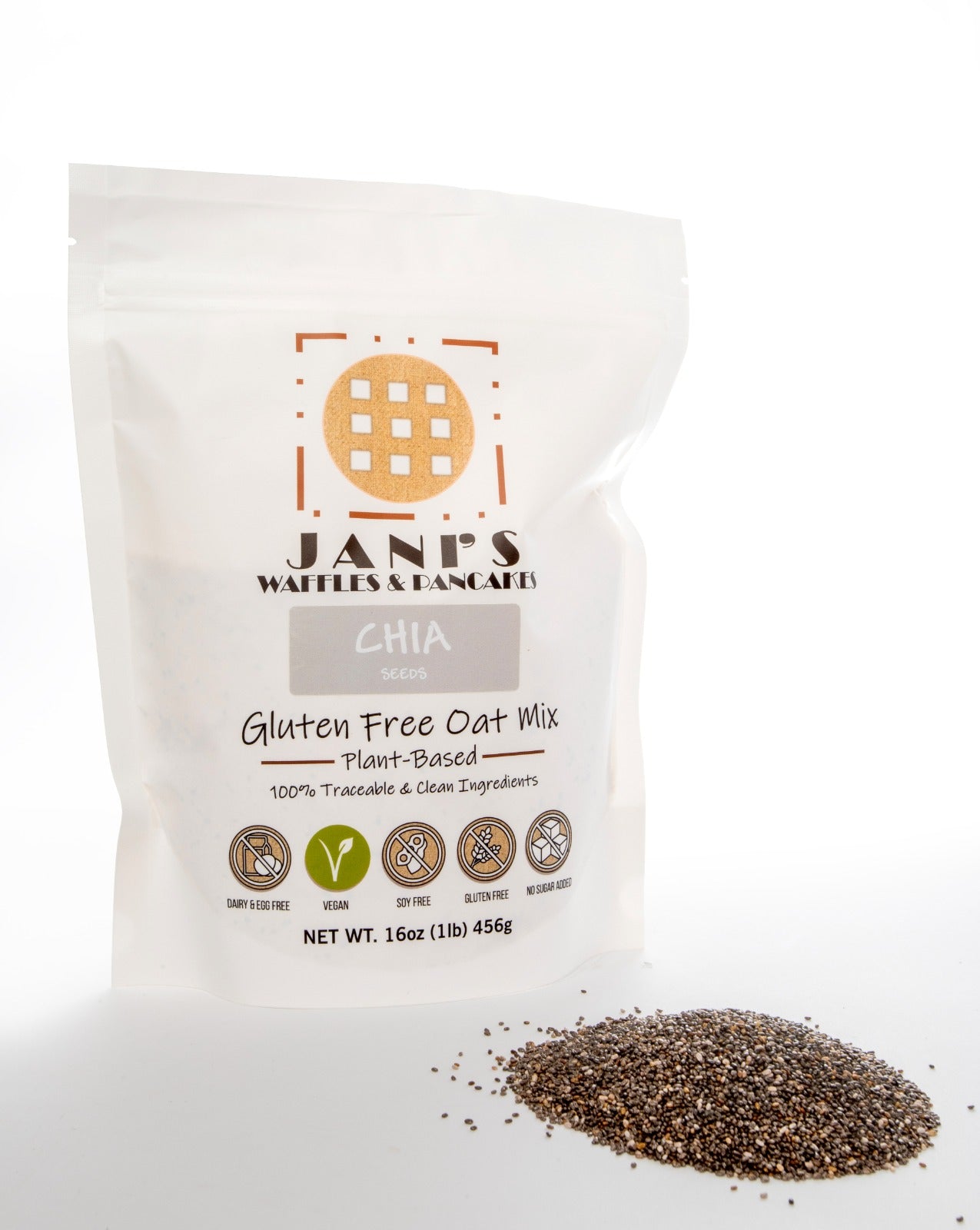 CHIA SEEDS Dry Mix for Waffles & Pancakes, Pouch of 14 to16 Servings