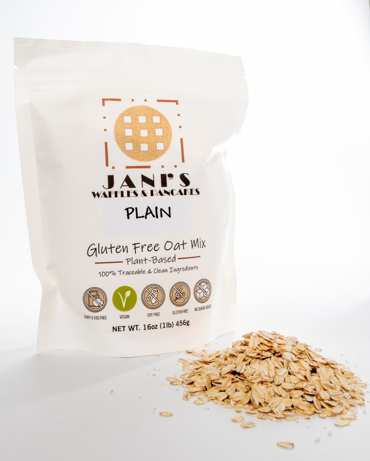 PLAIN Dry Mix for Waffles & Pancakes, Pouch of 14 to16 Servings