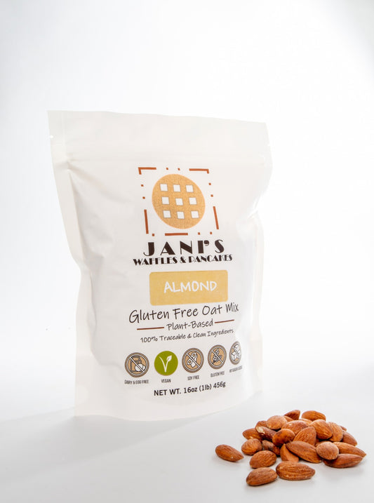 16 oz Almond Dry Mix for Waffles & Pancakes, Gluten Free, Sugar Free  and Plant Based