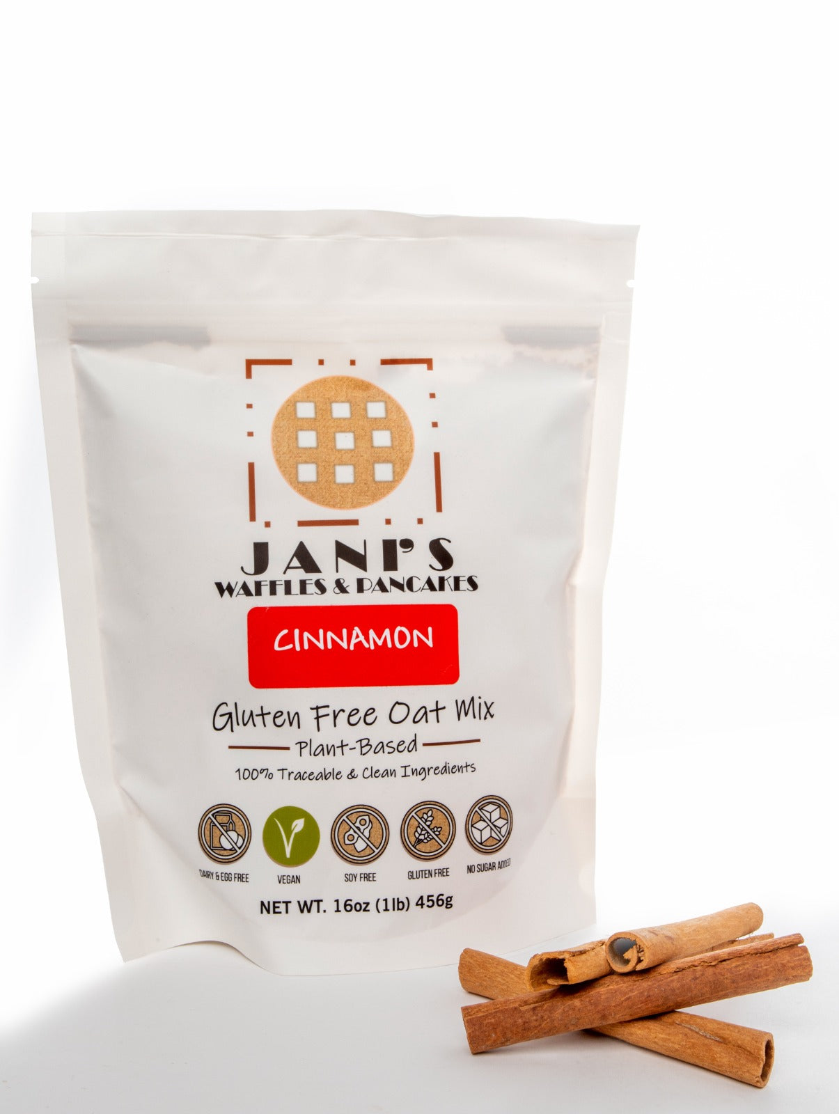 CINNAMON Dry Mix for Waffles & Pancakes, Pouch of 14 to16 Servings