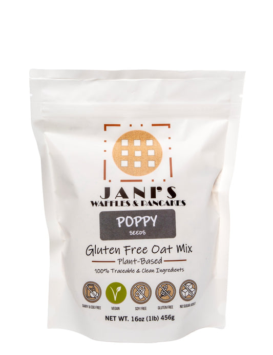 POPPY SEEDS Dry Mix for Waffles & Pancakes, Pouch of 14 to 16 Servings